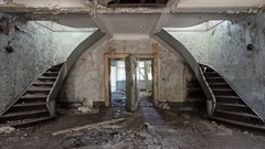 Ruins abandoned houses cityscapes stairways