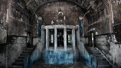 Ruins abandoned houses cityscapes stairways