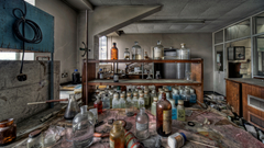 Ruins bottles Chemical buildings