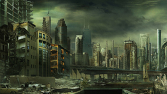 Ruins buildings Apocalypse cityscapes