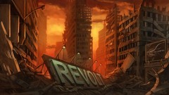 Ruins cityscapes artwork post-apocalyptic