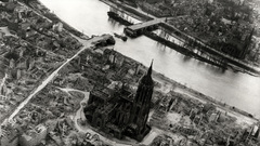 Ruins cityscapes buildings monochrome