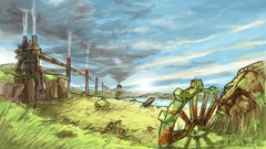 Ruins drawings steam factories