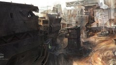 Ruins halo cityscapes concept art artwork digital art video 