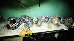 Ruins industrial plants helmets