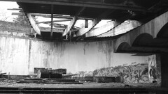 ruins monochrome indoors abandoned urban decay