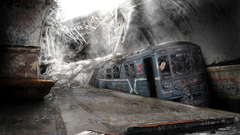 Ruins trains Apocalypse vehicles