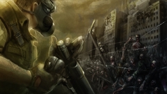 Ruins zombies shotguns buildings