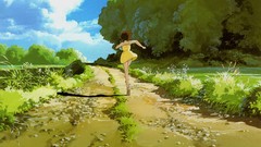 Running paths yellow dress My Neighbour Totoro