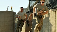 Running soldiers sunglasses British Army Prince Harry
