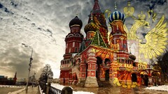 Russia Moscow digital art sky