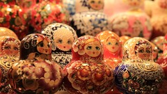 Russian artwork Matreshka-girls nesting doll