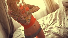 Russian tattoos panties teen Karina Toby