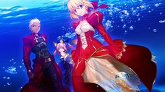 Saber anime girls fate series anime boys Archer (Fate/Stay 