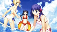 Saber anime girls fate stay night matou sakura tohsaka rin 
