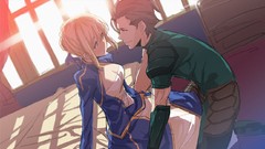 Saber anime girls fate zero fate series anime boys Lancer 