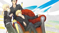 Saber anime girls fate zero gilgamesh fate series anime boys 