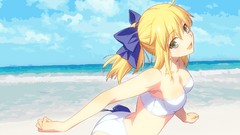 Saber Beaches fate stay night fate zero bikini fate series