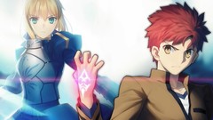 Saber blondes anime girls green eyes fate stay night emiya 
