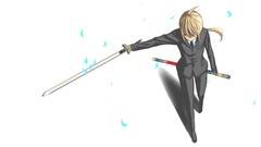 Saber Swords anime girls fate zero fate series Simple Background