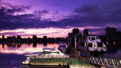 Sails night pier dock