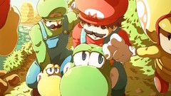 Sakura berry Mario family yoshi Luigi digital art video games