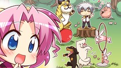 Sakura Chibi pink hair anime girls blue eyes short hair seifuku 