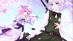 Sakura konpaku youmu touhou saigyouji yuyuko scans