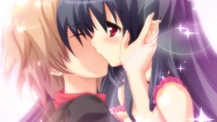 Sakura red eyes long hair anime girls black hair game cg Anekano