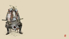 Samurai armor artwork Simple Background