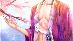 Samurai multicolor artwork sakimichan fantasy art