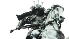 Samurai sculptures Horses statues