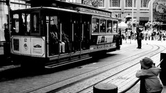 San Francisco monochrome streets united cable cars