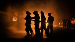 San Francisco silhouettes headlights national geographic firemen