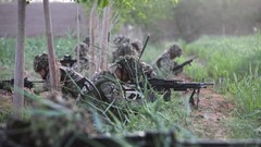 Sand grass War Guns dust fight ambush soldiers Britain military 