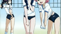 Sand groups Ribbons Beaches blue hair pink hair anime girls 