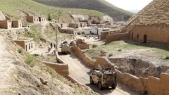 Sand hills War dust soldiers military patrol Iveco NATO 