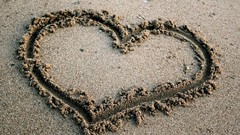 Sand love Drawn Hearts Beaches