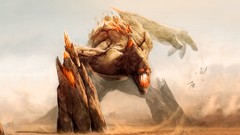 Sand Monsters fight giant artwork fantasy art