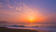 Sand nature clouds ocean pink Beaches sunlight