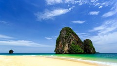 Sand Sea nature Islands rocks Beaches skies