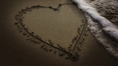 Sand Sea ocean love Hearts Beaches