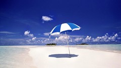 Sand Sea Umbrellas skies