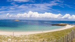 Sand Sea water clouds ocean panorama Beaches skies