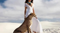 Sand sky woman dress Princess cheetahs gepard
