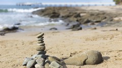 Sand stones rocks Beaches blurred background