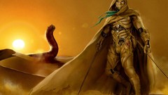 Sand sun Nomad worms Warriors Dune fantasy art deserts