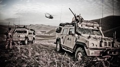 Sand War black and white Helicopters Army cars wheels sepia 