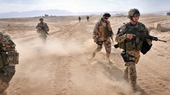 Sand War dust Army soldiers military German infantry NATO 