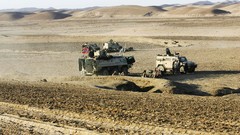 Sand War dust soldiers military patrol Iveco tanks infantry 